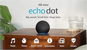 Amazon Echo Dot (newest model) - Vibrant sounding speaker with Alexa+ Early Access, Great for bedrooms, dining rooms and offices, Charcoal