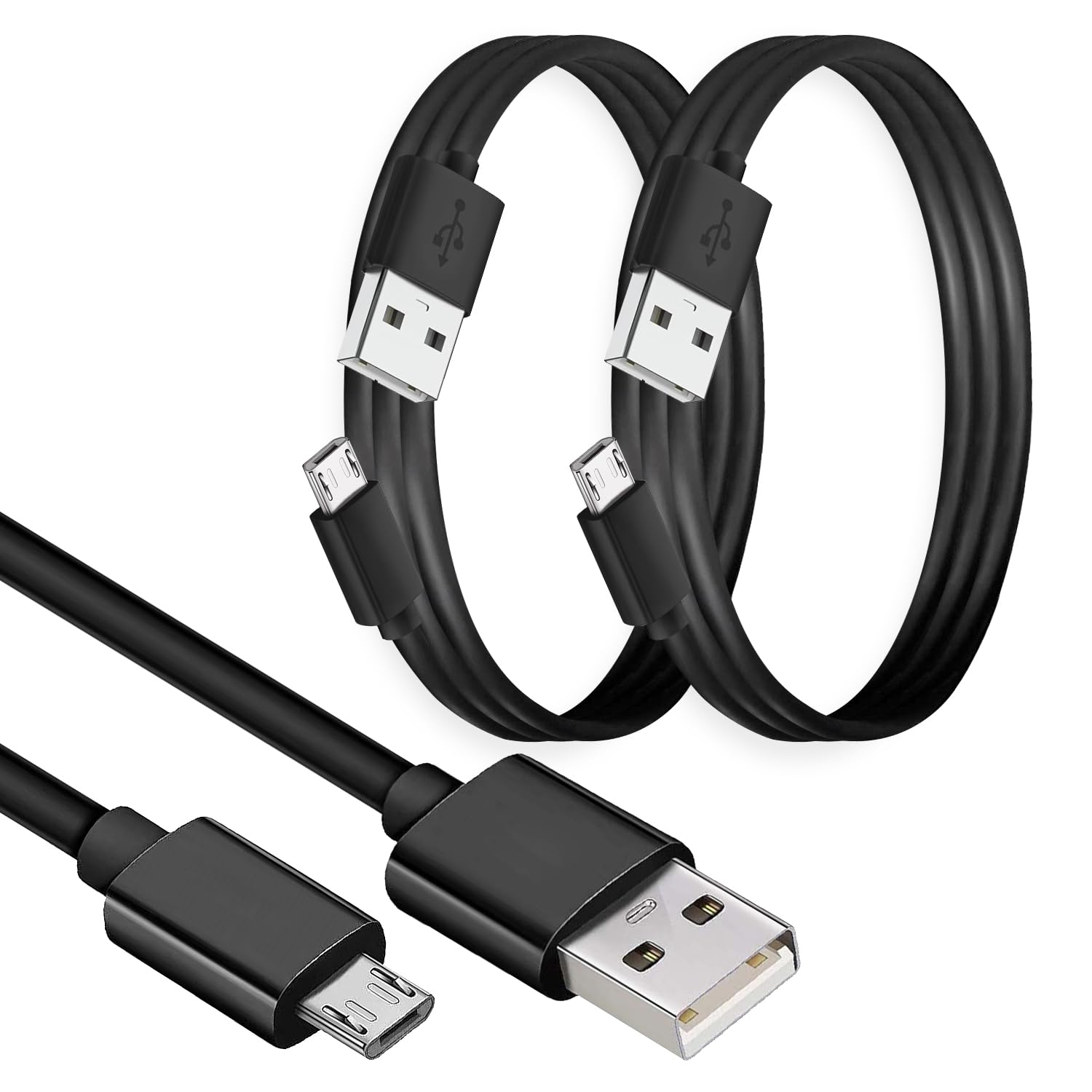 BRENDAZ Micro USB Cable (2-Pack) USB-A to Micro USB Fast Charging Cord, Compatible with Kindle Fire HD Tablet, PS4, Xbox One S X, Galaxy S6, S7 Edge J7, Note 5 4, Android Charging Cord (3-Feet)