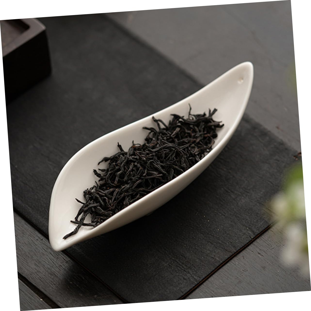GLEAVI Chinese Ceramic Tea Scoop Lightweight Multi Function Teaspoon for Tea Compact Accessory and Restaurants