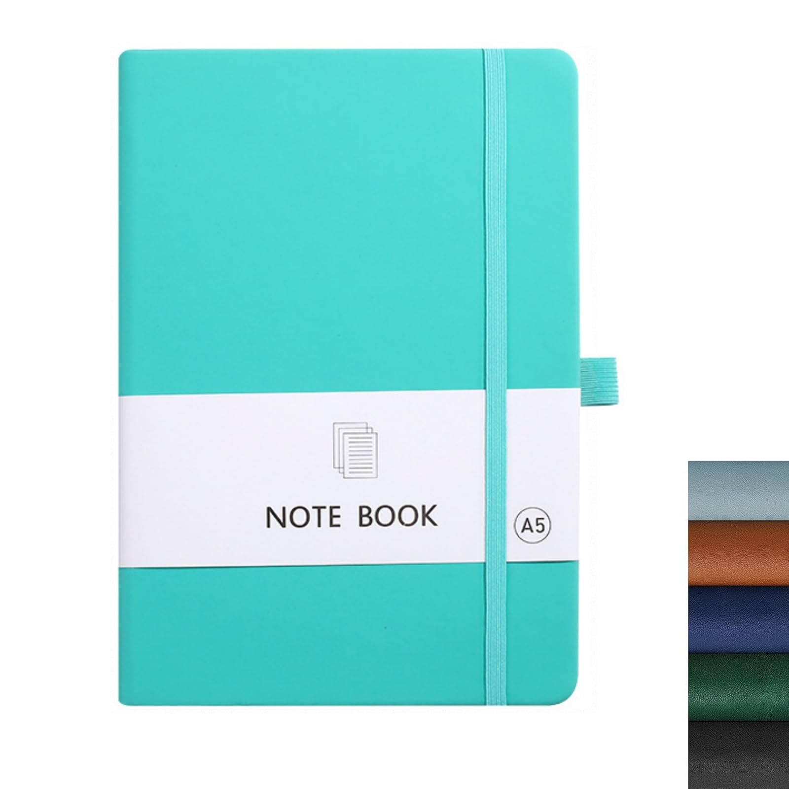 DOETYD A5 Journal Notebook 192 Pages 14.5 x 21cm Work Diary Book with Hardback Cover for Women and Men Office Home School (Cyan) — image 1