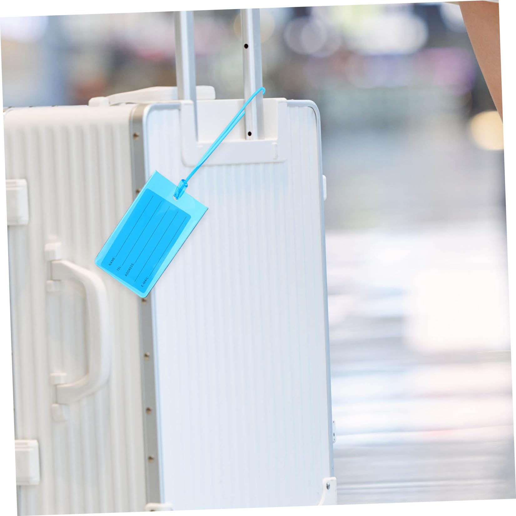 100 Pezzi Etichetta per Bagagli in Pvc Colorata con Finestra Trasparente e Passante Rinforzato, Visibilità Alta e Protezione Dati per Valigie e Zaini Durante Viaggi e Check-in