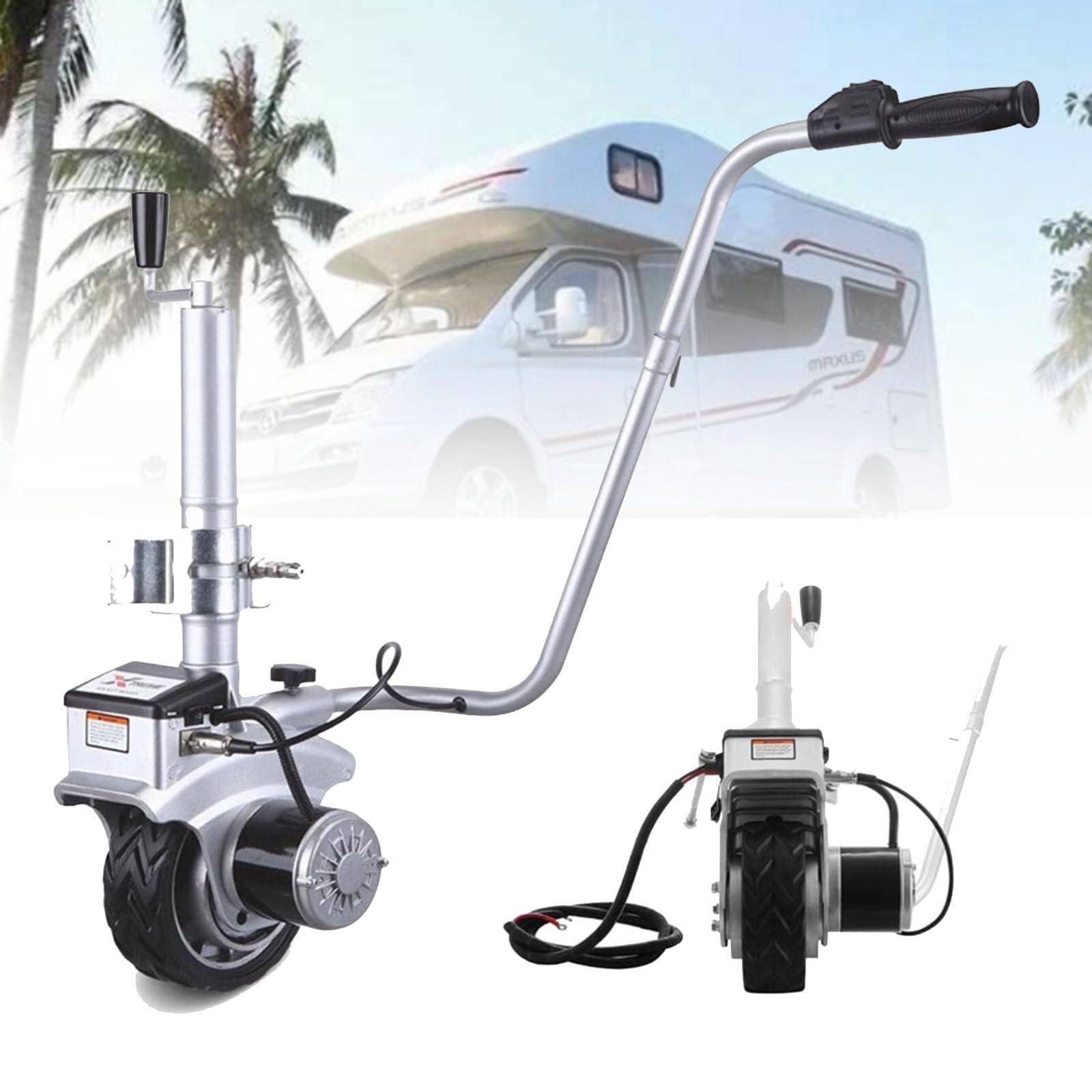 Electric Trailer Dolly Max Trailer Weight 2270KG, Electric Trailer Mover, Motorised Camper Trolley Kit, Camper Caravan Boat Trailer for All Terrain