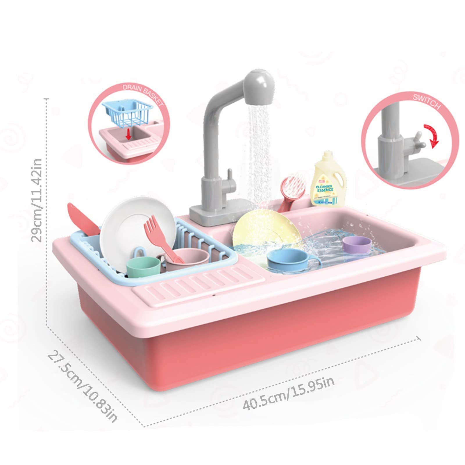 Ferro da Stiro Giocattolo in Legno Funzione di Simulazione dei Giocattoli Xiancai 'Acqua della lavastoviglie in Cucina Piscina di Palline Grande (One Size)