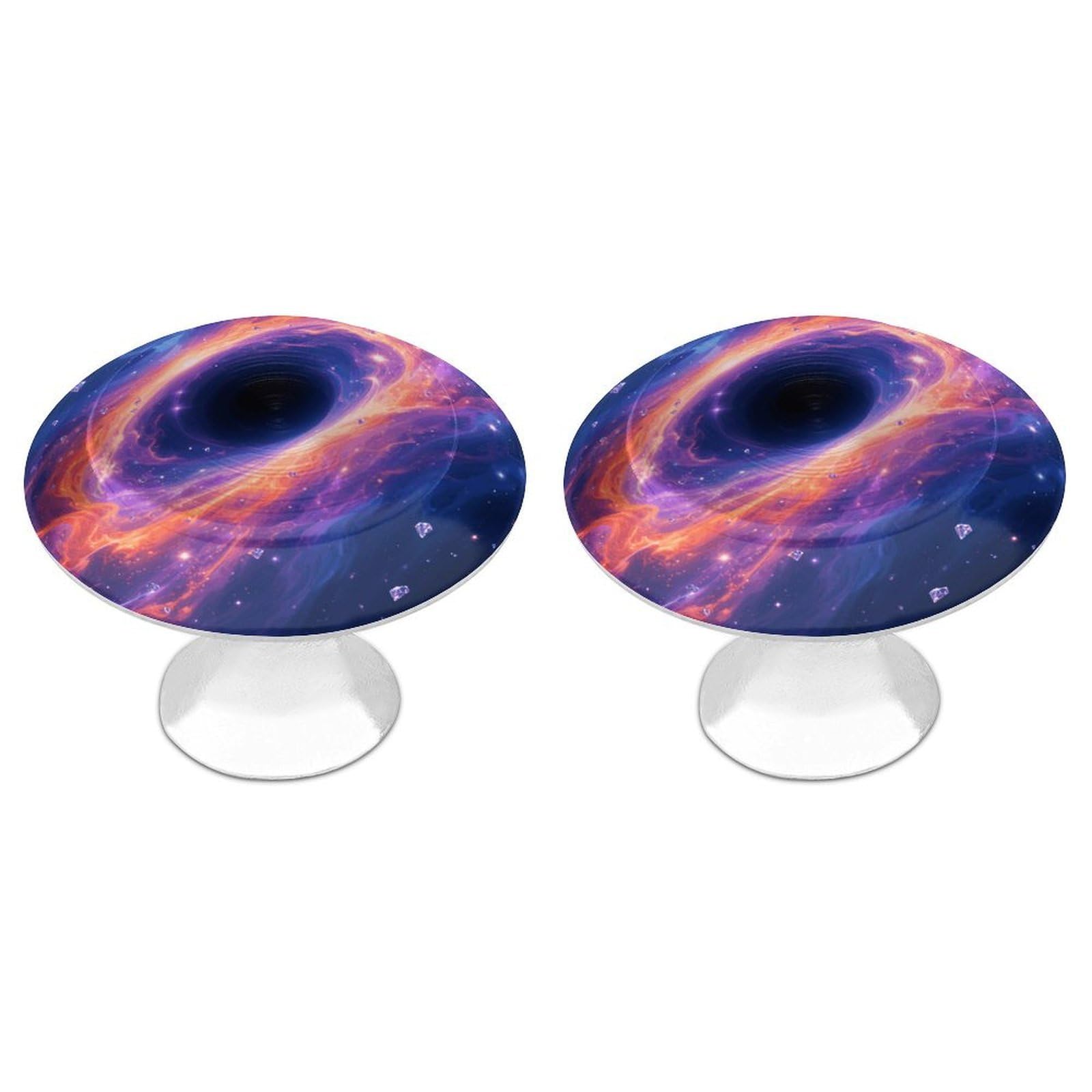 Fodpand White 2 Pack Cabinet Knobs 1.1 Inch Single Hole Drawer Pulls Handles Decorative Space Furniture Knobs For Dresser Kitchen Bathroom Cupboard Wardrobe Vanity Closet Door Hardware
