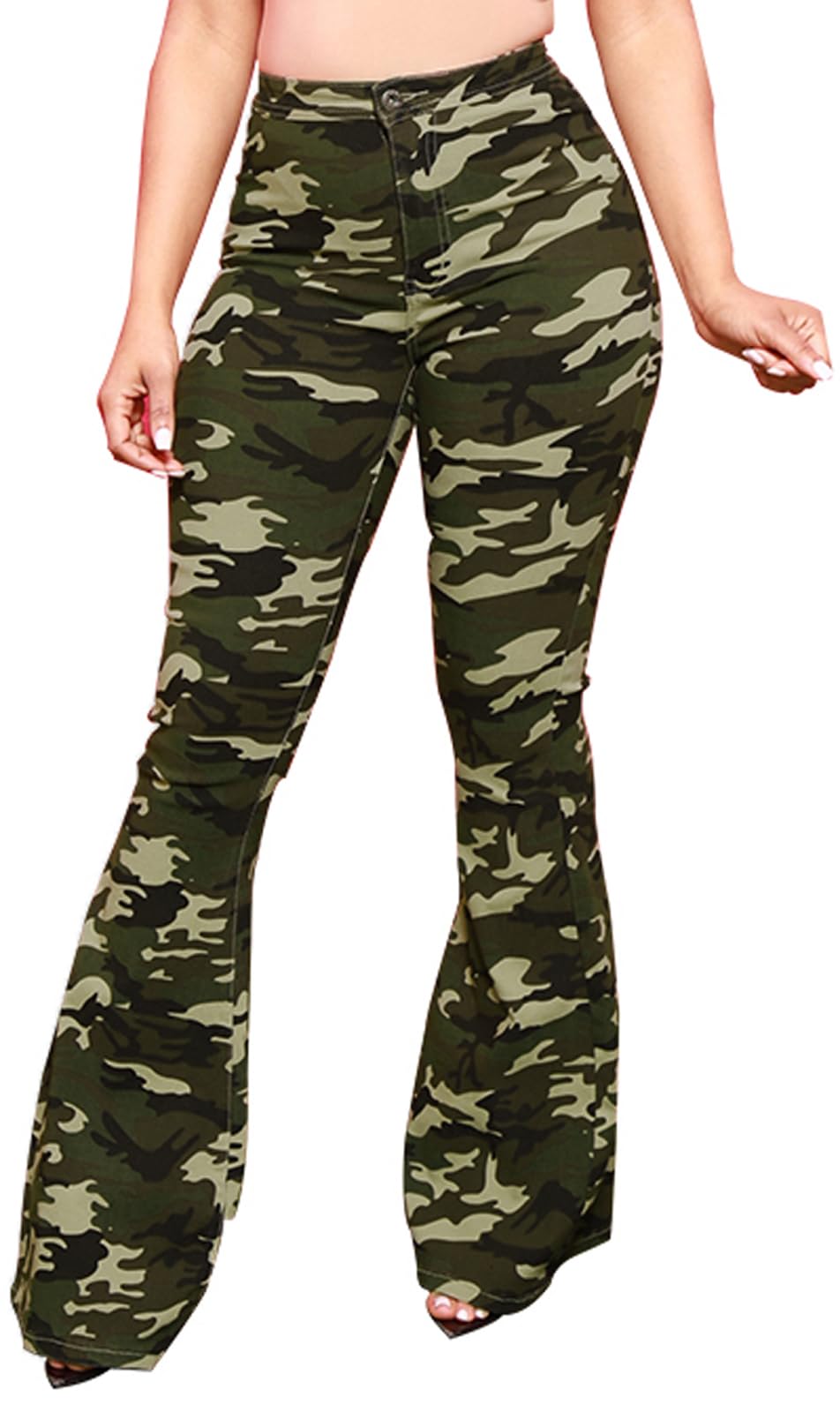 Bell Bottom Jeans for Women Skinny Flared Jeans Elastic High Waisted Vintage 70s Classic Stretchy Wide Leg Denim Pants