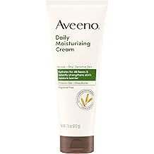 Aveeno Daily Moisturizing Cream with Prebiotic Oat &amp; Shea Butter, Body, Face &amp; Hand Cream for Normal to Dry, Sensitive Skin Hydrates for 48 Hours, Fragrance Free &amp; Non-Comedogenic, 7.5 oz