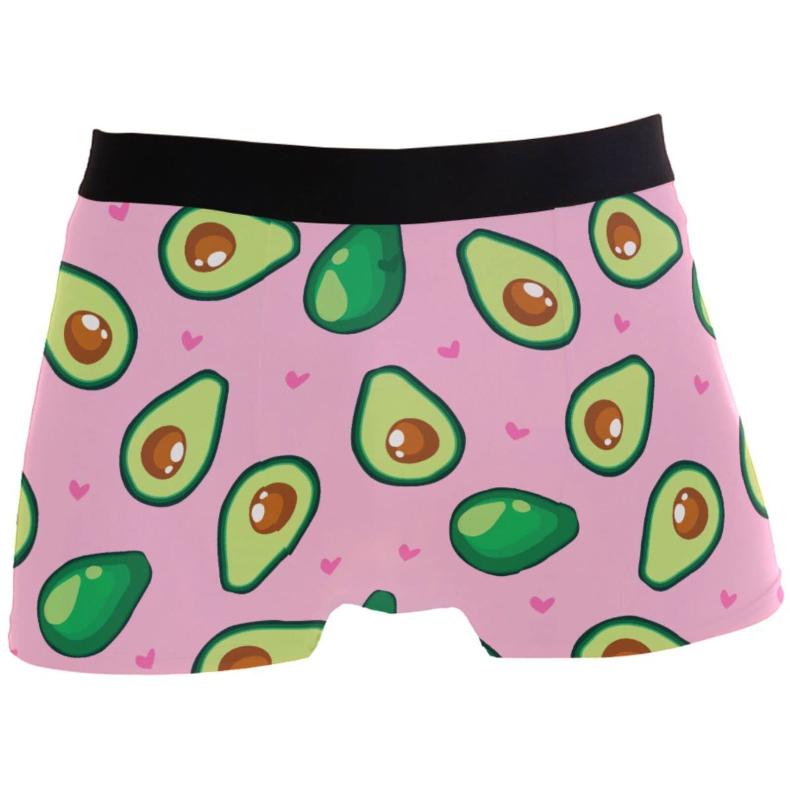 351 Mens Boxer Shorts Avocado Heart Fruit Pink Boxer Briefs Comfortable Men'S Boxer Brief Classic Fit Boxer Briefs Shorts For Gift, Lover, Dad M