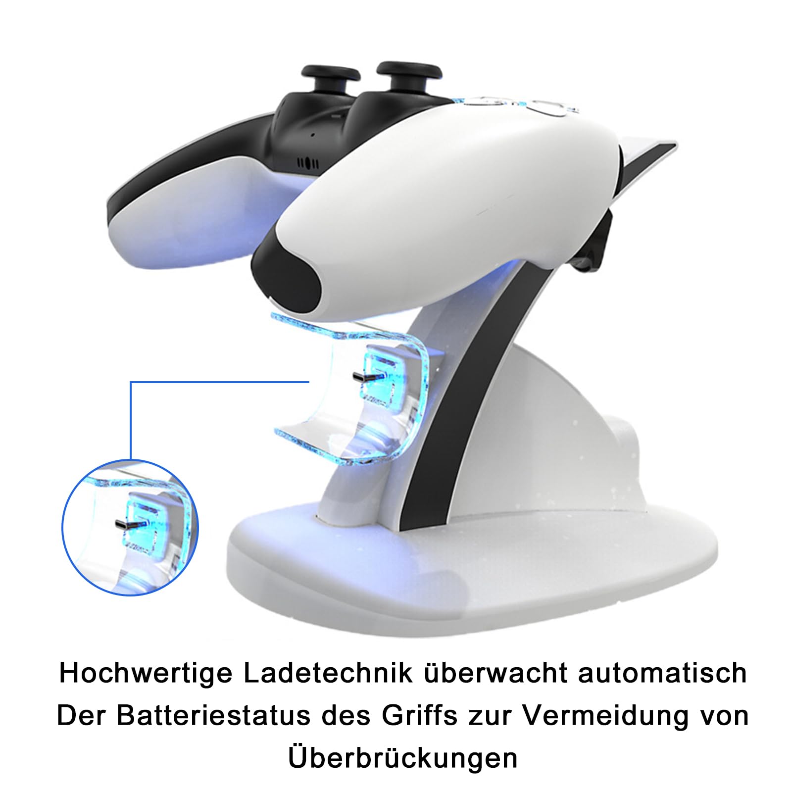 Stacja ładująca do kontrolera PS5, kontroler z podwójnym USB, szybkie ładowanie, stacja ładująca PS5 z kablem do ładowania PS5, akcesoria do Playstation 5
