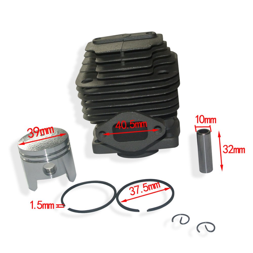 39mm cilindro & pistone pin anello cerchio kit per Mitsubishi T200 decespugliatore nuovo