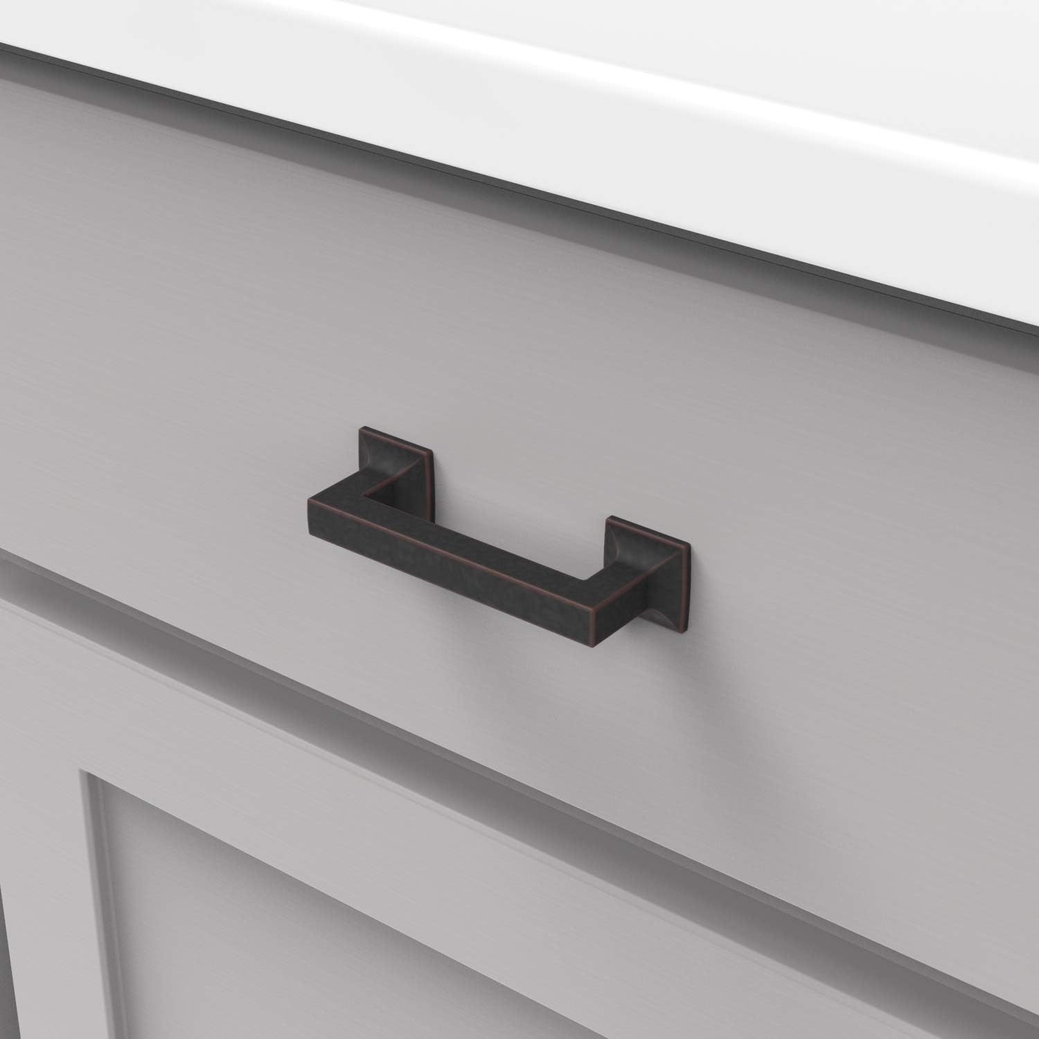 Hickory Hardware Studio Collection Pull 3 Inch Center to Center Oil-Rubbed Bronze Highlighted Finish