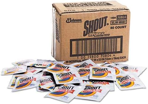 Miniatura 2 de SC Johnson Shout 686661 Wipe & Go Instant Stain Remover, 4.7 x 5.9, 80 Packets, Pack of 1