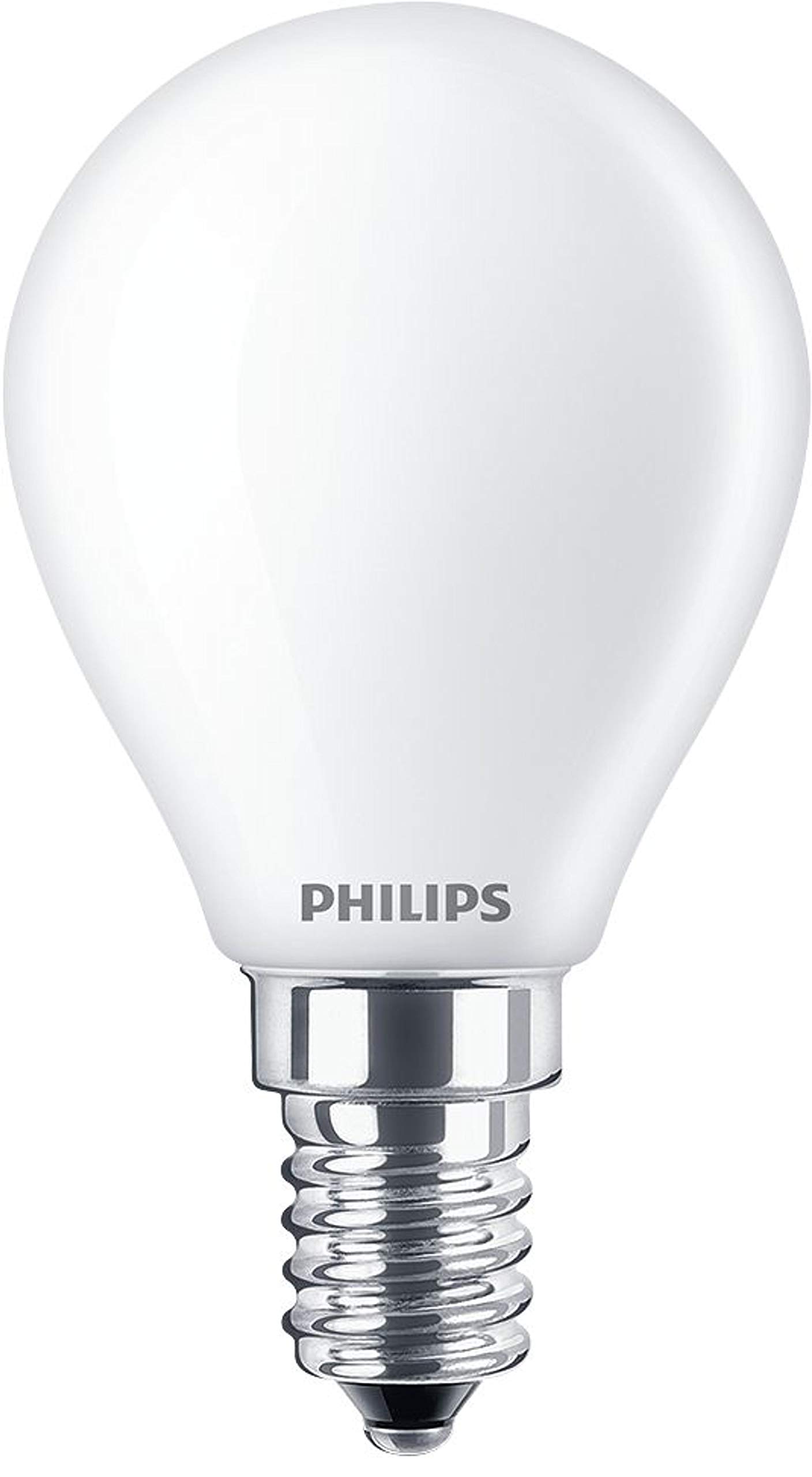 Philips LED Premium Classic P45 Lustre Light Bulb 2 Pack [E14 Small Edison Screw] 4.3w - 40W Equivalent, Warm White (2700K), Non Dimmable, A++