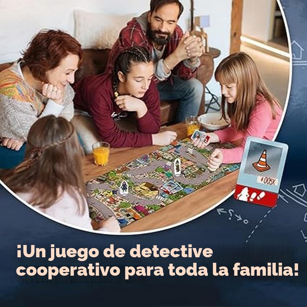 Trefl-Spy Guy-Juego de Detective Cooperativo Buscar Evidencias y Atrapar al Criminal, Gran Meseta con Ciudad, Juego Familiar para Adultos y Niños de 5 Años [ versión en francés]