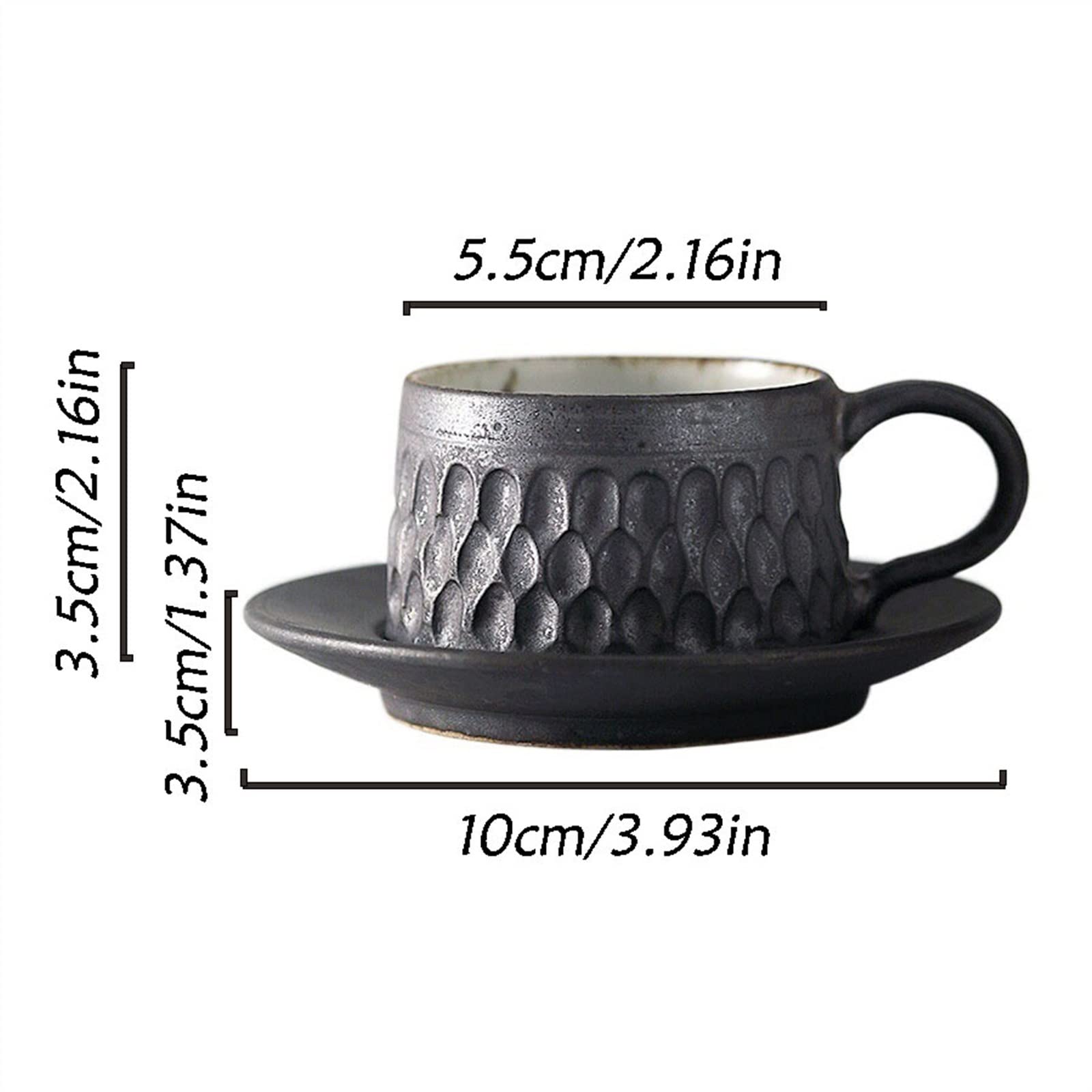 Ceramiczny kubek do kawy w stylu Vintage zestaw filiżanek i spodków do kawy ręcznie robiona szorstka ceramika kubek na wodę prosty ekspres do kawy kubek zestaw kubków do kawy