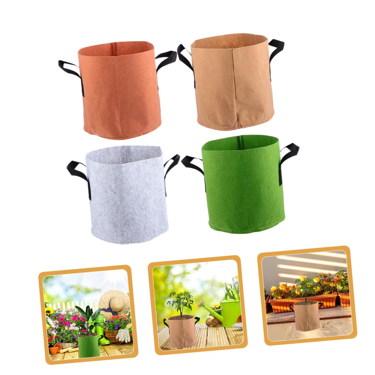 4pièces Sacs de Plantation Non-tissé pour Culture de Pommes de Terre et Légumes Résistants et Perméables à Eau