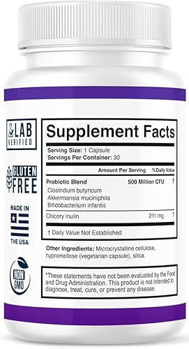 Miniatura 7 de Probiótico GLP-1 con Akkermansia Muciniphila - Frena la aplicación y promueve la sensación de plenitud - Apoyo a la salud intestinal con probióticos