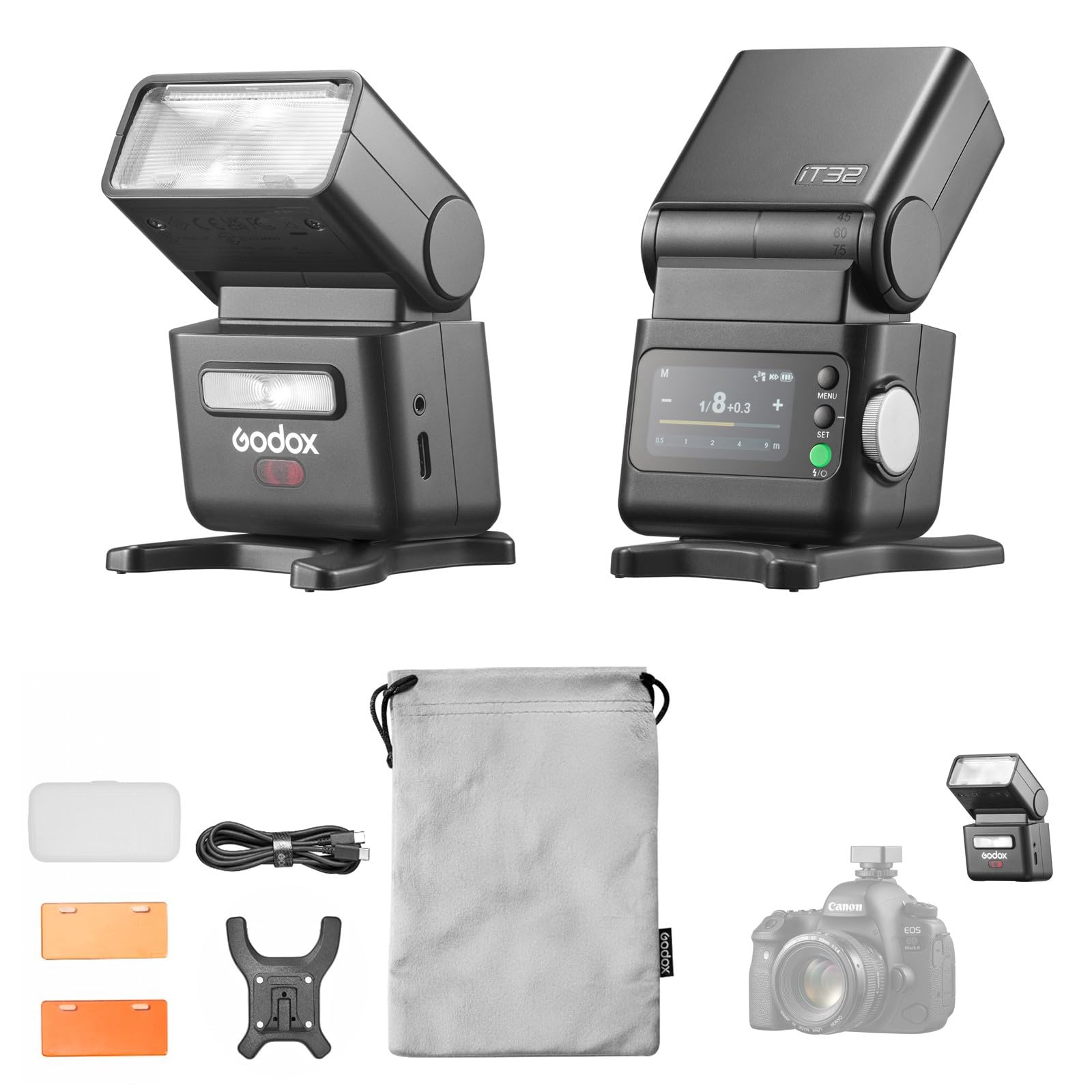Godox IT32 TTL Flash + X5S Pour Sony - Flash Cobra Écran Tactile, Sans Fil 2.4 GHz, NG 18, Recyclage 1.5s - Interface Magnétique