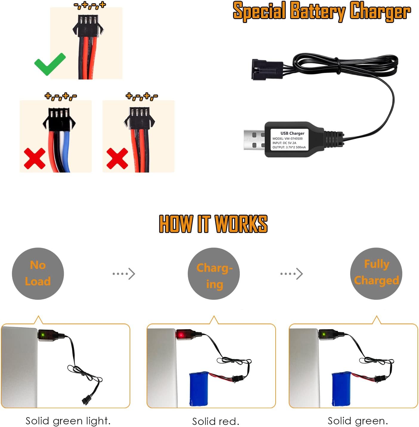 2000mAh 7.4V Electric Water Gun Battery 2S 15C Li-ion Battery with SM-4P Plug Fit for Electric Water Gun High Capacity RC Batteries with 2 USB Battery Chargers