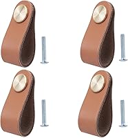 Vista 10 de Tiradores de cuero para cajones, paquete de 4 pomos para cajones de gabinete, pomos suaves para puerta de armario que mejoran el aspecto