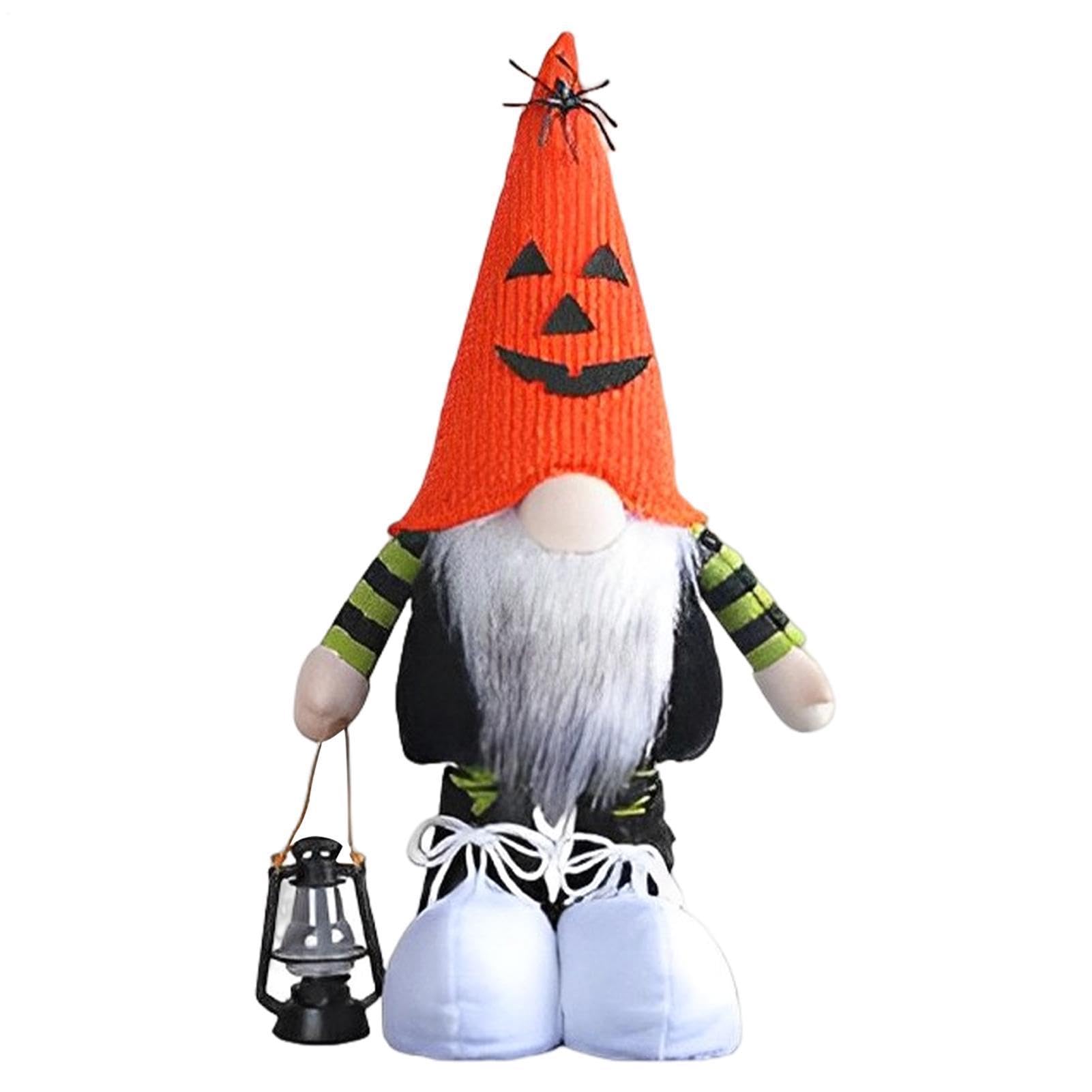 Ręcznie robione krasnale na Halloween, szwedzki kapelusz z twarzą dyni, bez