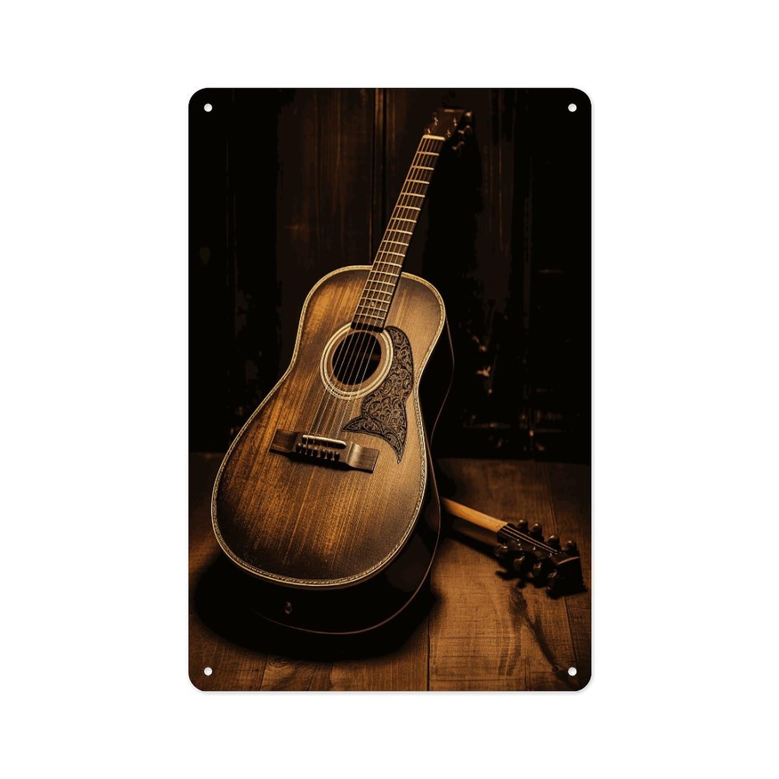 Fekiloot Style Old West Guitar Wall Decor Metal Signs Tin Signs Poster