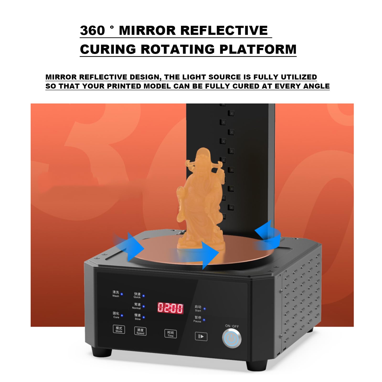 Machine de durcissement de lavage, boîte de durcissement en résine pour impression 3D, séchage à l'air libre et plate-forme de nettoyage, pour une utilisation à la maison et en studio