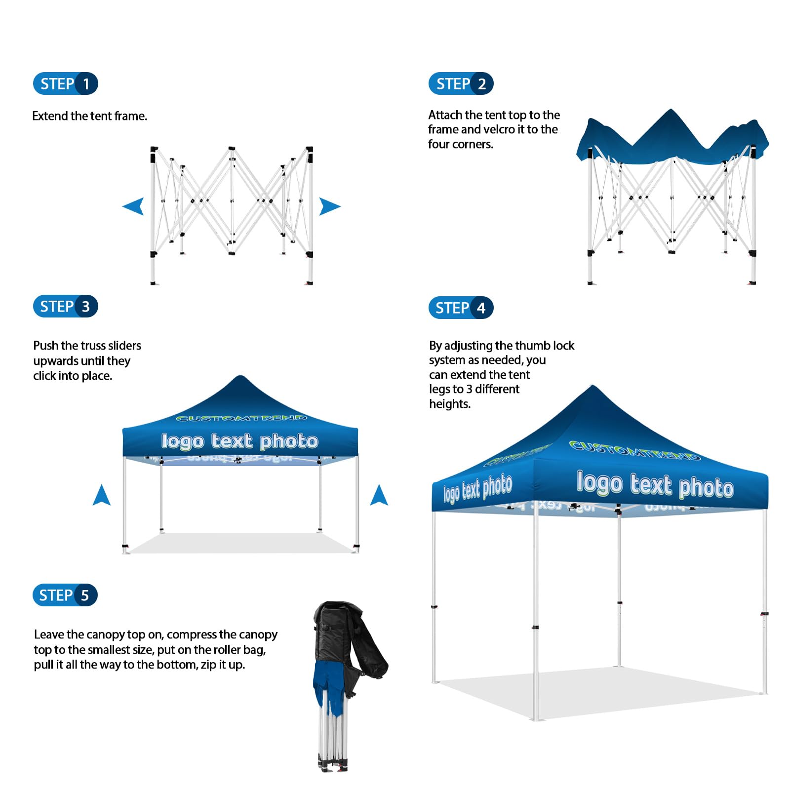 promotion tent Custom Canopy with Logo - 10x10, Personalized Pop Up Tent for Tradeshows, Outdoor Events & Advertising v-brake The frame features a Grösse:51 cm Cube RFR Teleskop-Sattelstütze PRO