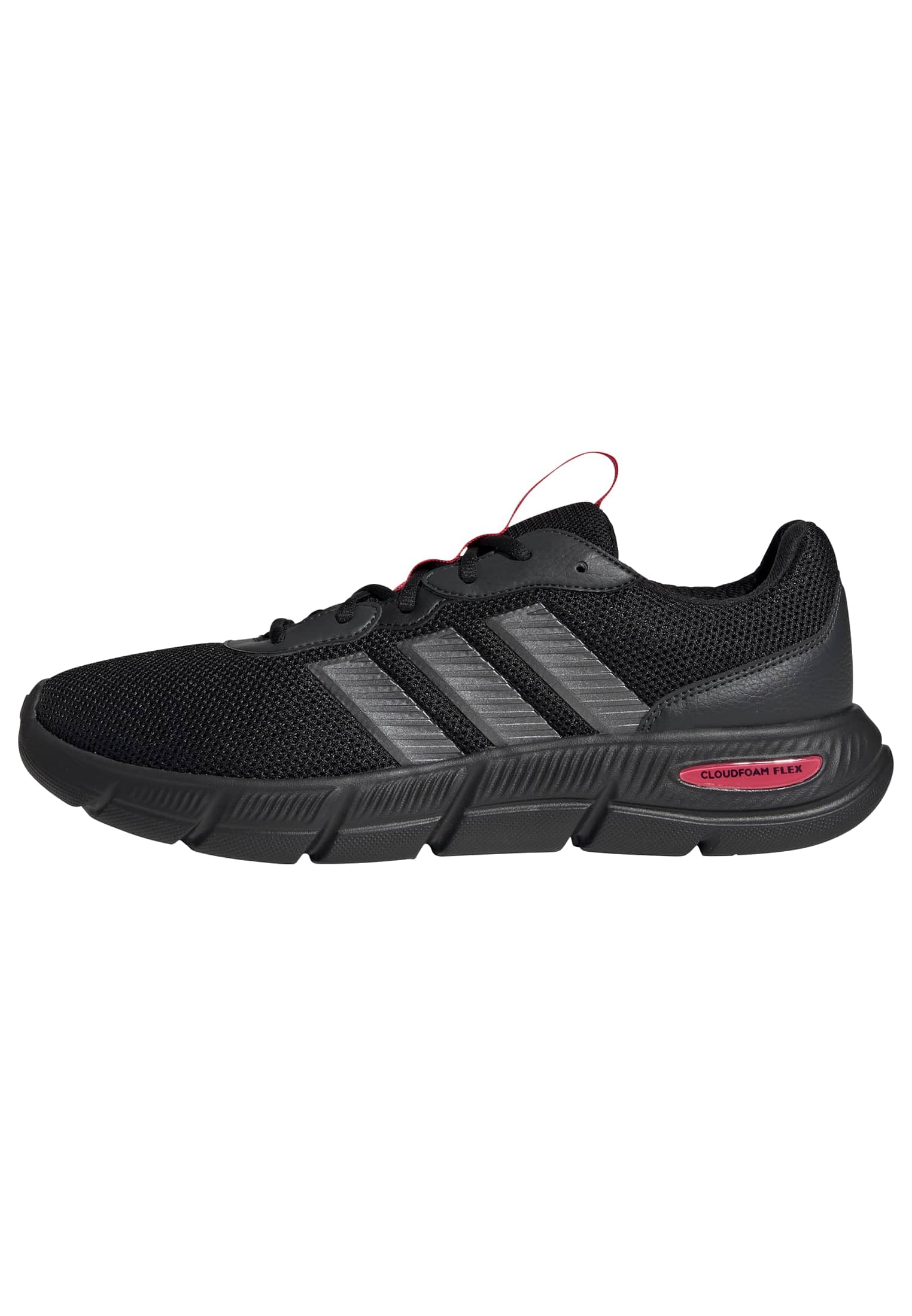 adidas Herren Cloudfoam Flex Laces Shoes, core Black/Iron met./Lucid red, 42 2/3 EU
