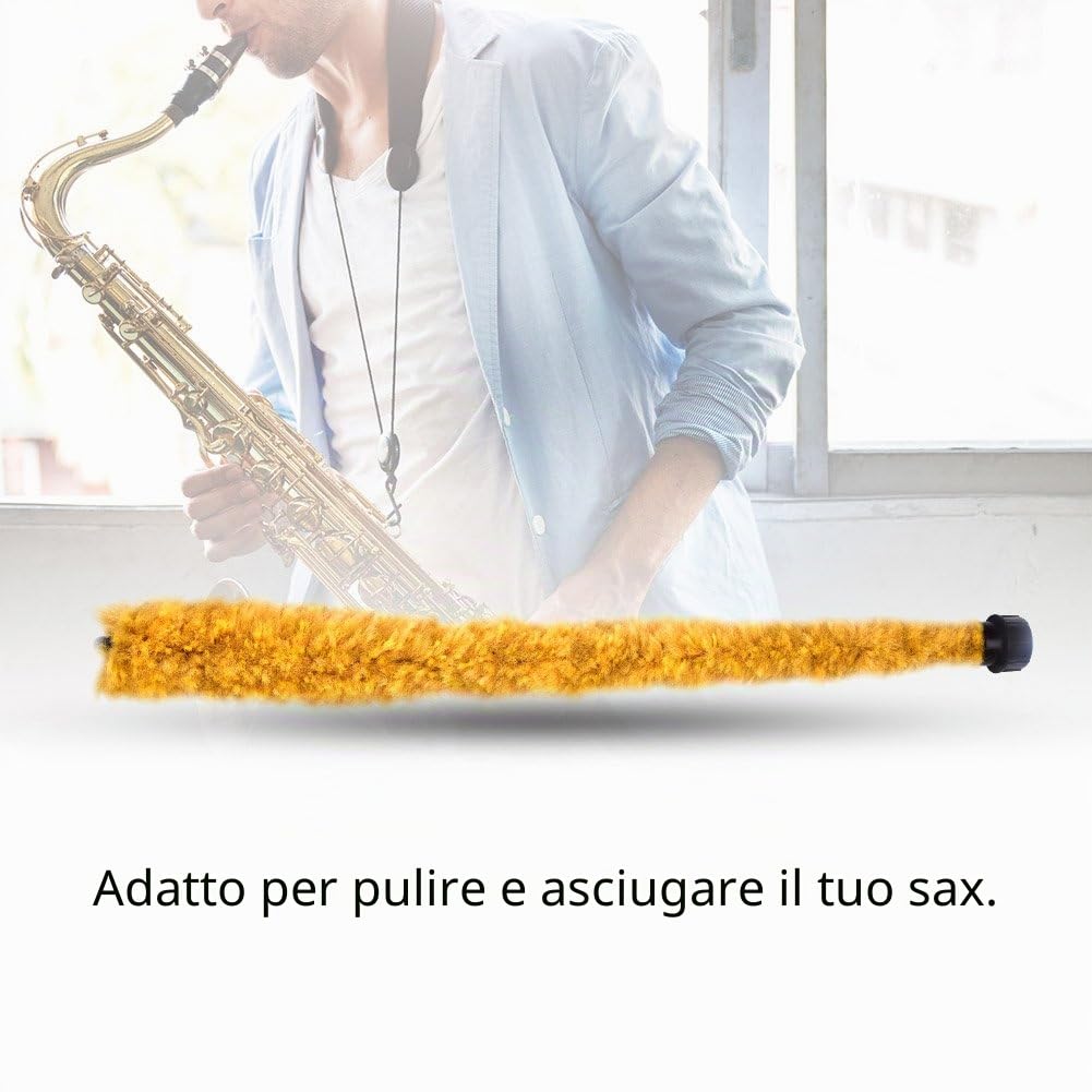 Spazzola Sassofono, Morbida e Durevole con Pulizia Profonda, Pad Saver Flessibile per Protezione, for Musicisti Professionisti, Studenti e Manutenzione Quotidiana Strumenti