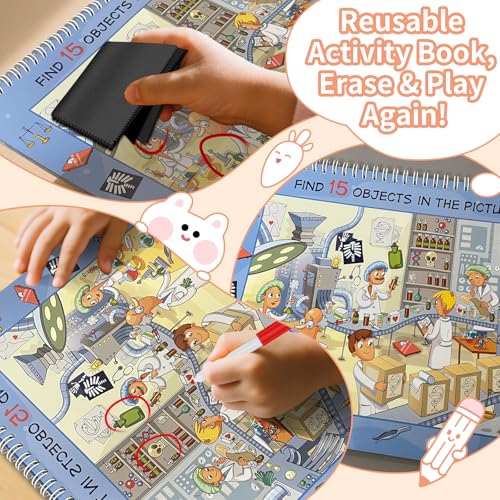 Reusable Kids Activity Book with Brain Games - 50% Off - Image 2
