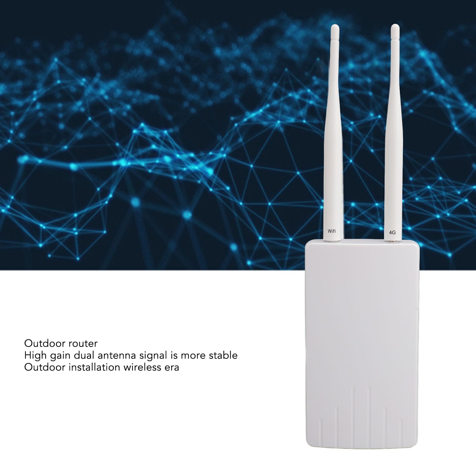 Zewnętrzny Router Wi-Fi 4G LTE POE, Odblokowany Modem 4G LTE 300Mbps z 2 Antenami 5dBi, możliwość Podłączenia do 10 urządzeń, Gniazdo Karty SIM, Dotyczy Europy (-2612240003511)