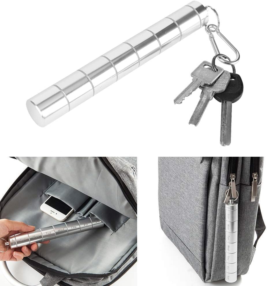 Crаzу Clеаrаnсе Keychain 7 Days Pill Case, Golden^Li 1 Pack Portable Metal Travel Medicine Organizer with 7 Compartments, Daily Pill Container Holder for Outdoor Sports Camping Climbing First Aid Nеw Dеаl Keychain 7 Days Pill Case, Golden^Li 1 Pack Portable Metal Travel Medicine Organizer with 7 Compartments, Daily Pill Container Holder for Outdoor Sports Camping Climbing First Aid