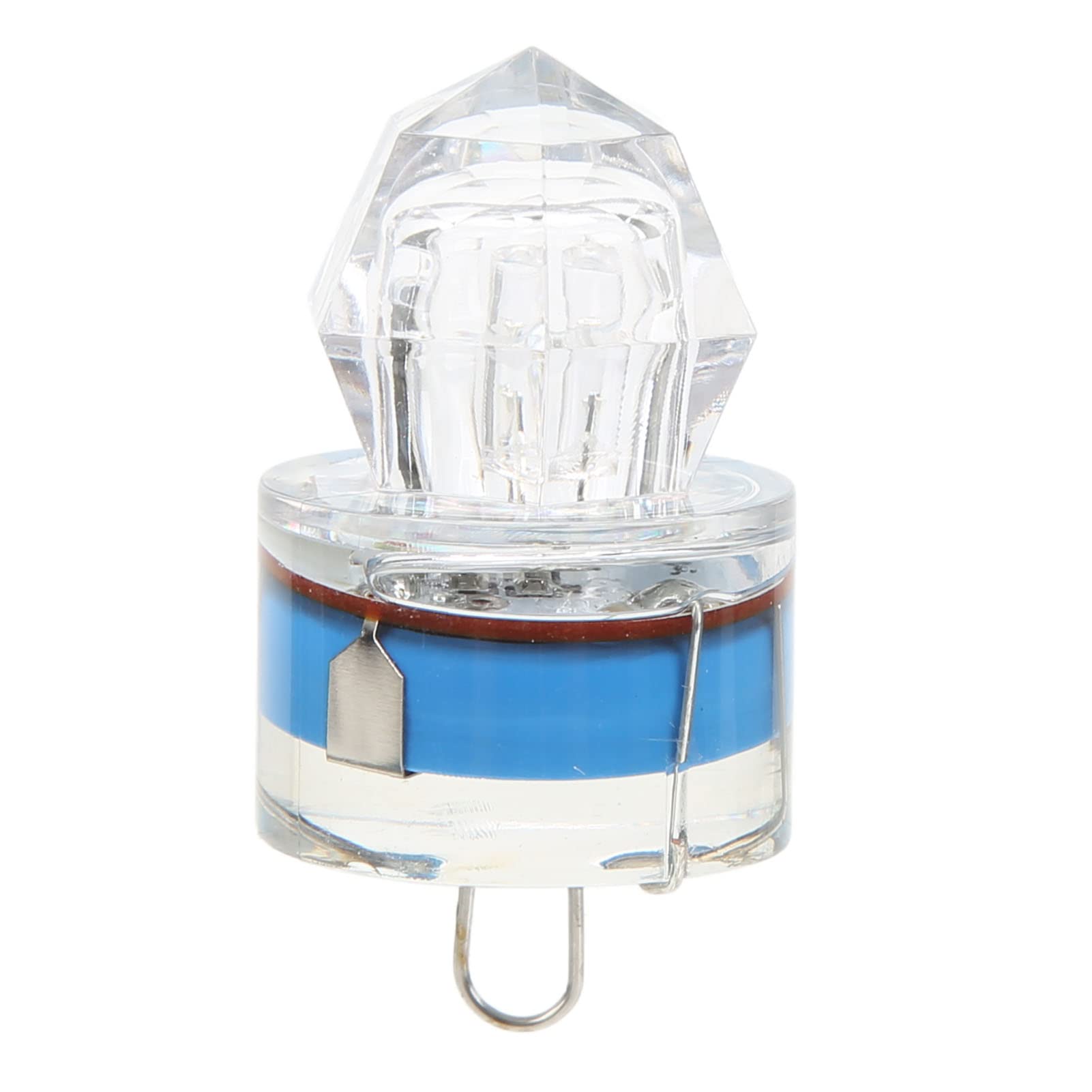Fischköderlampe, Unterwasser-Licht, zieht Fische an, LED-Licht zieht Fische an, Blinklicht, leuchtend, Diamantform, praktisch, stoßfest, 5, blau