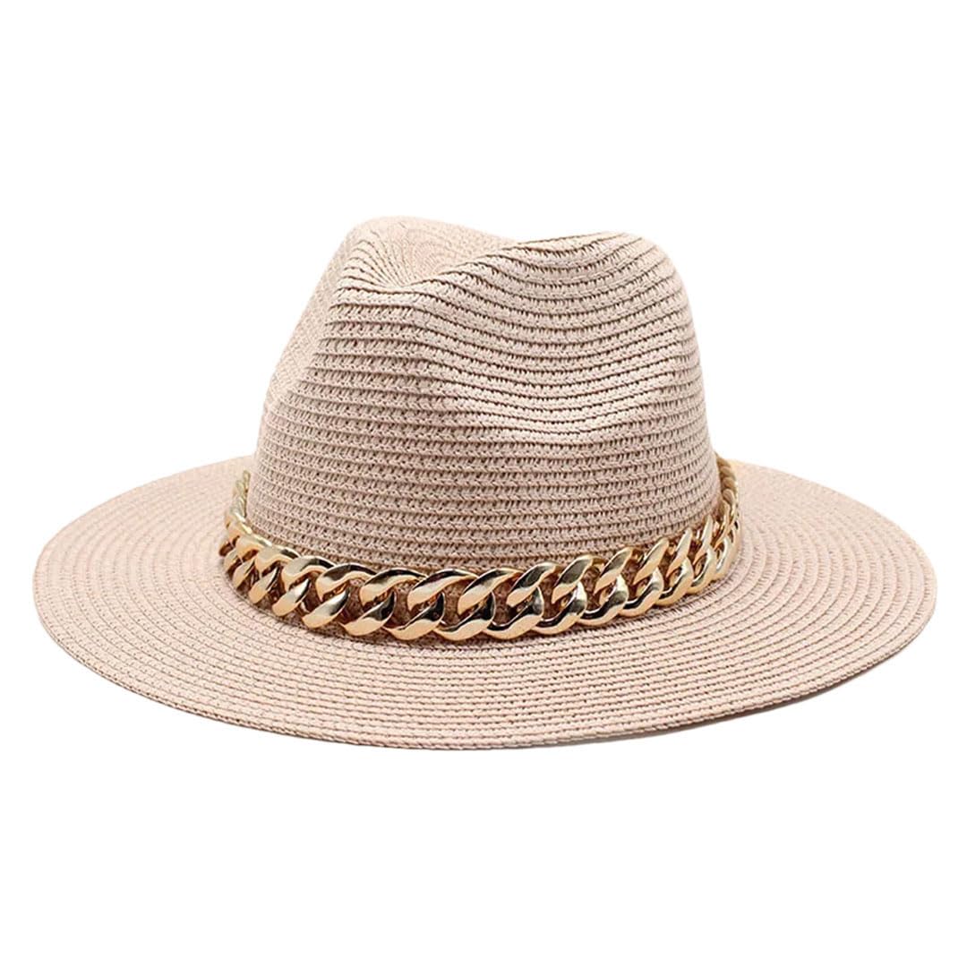 LCUVIMPEX Bucket Hats， Unisex Wide Brim Straw Panama Fedora Hat Multicolor Summer Beach Sun(Khaki)
