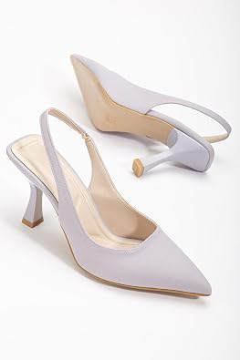 Zara Satin Back Light Gray Womens Heels