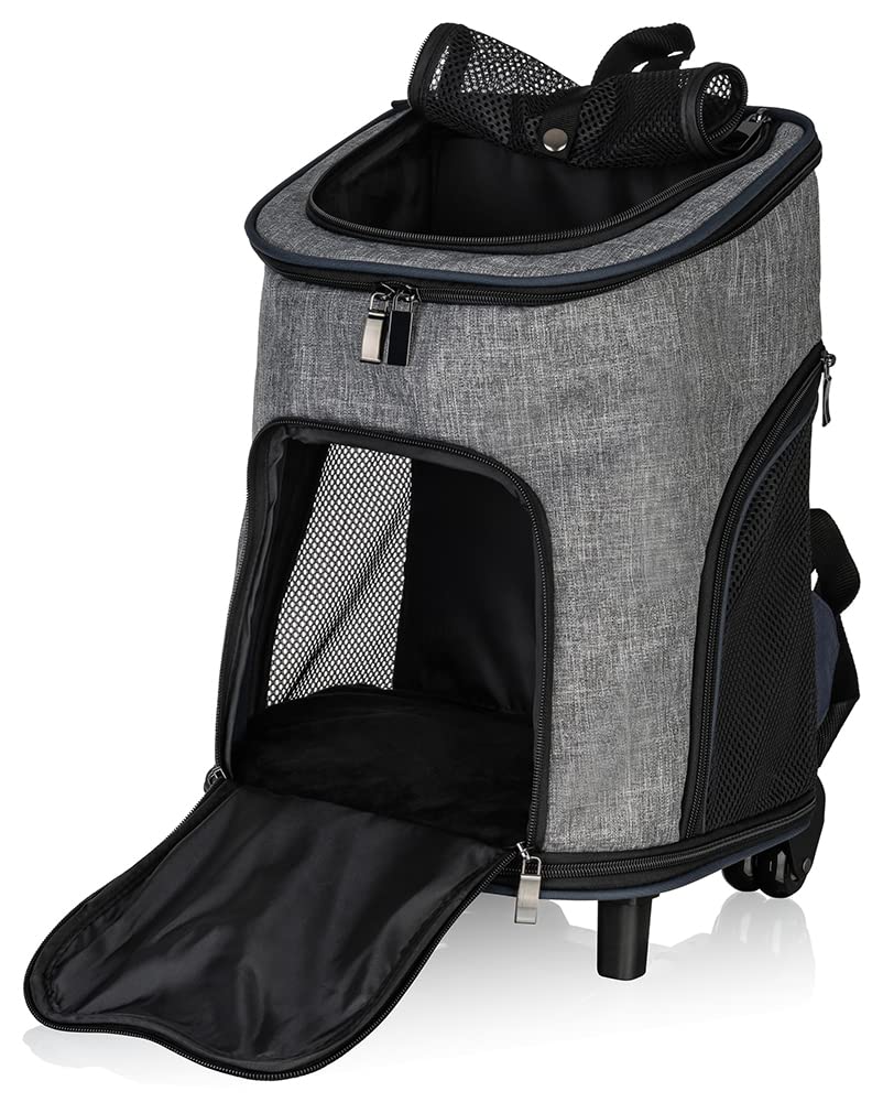 Knuffelwuff Hunderucksack Trolley faltbar 2 in 1 mit Rollen und Griff 33x30x50cm