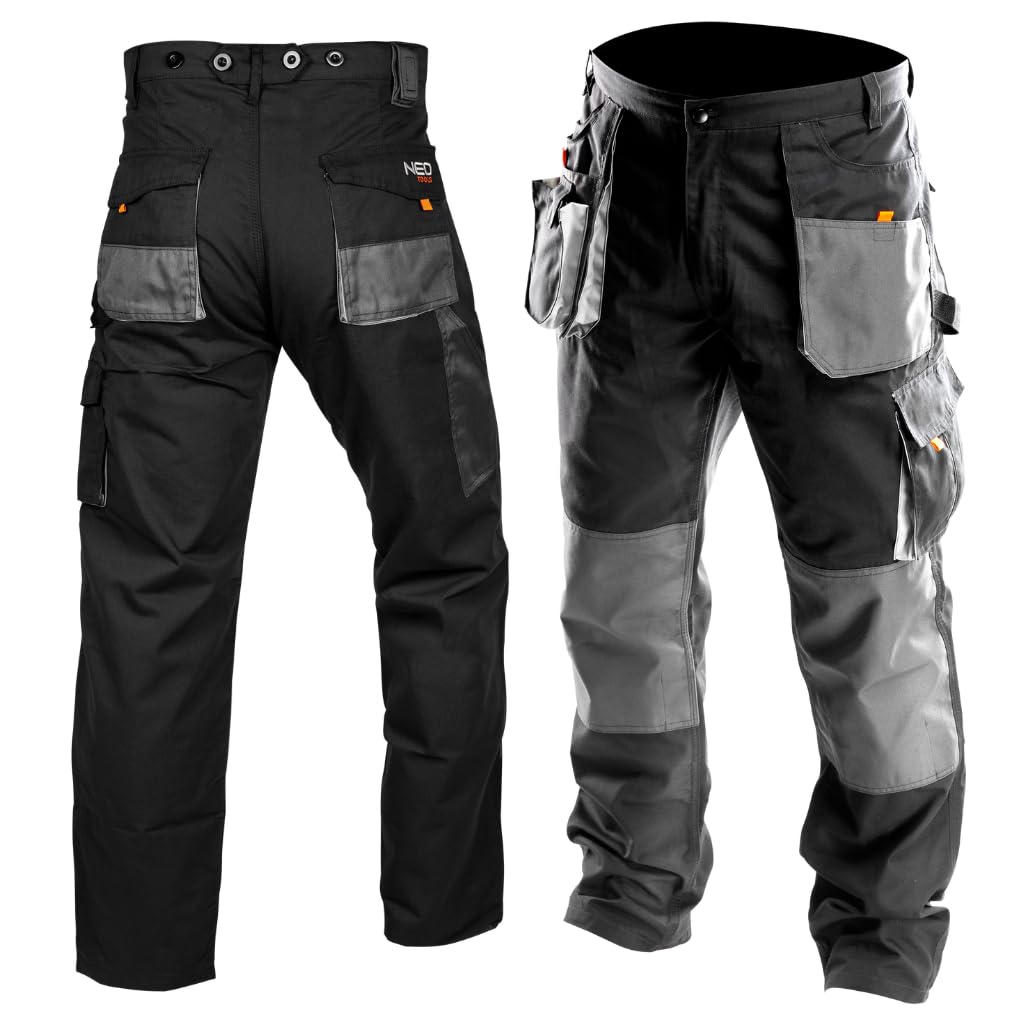 NEO TOOLS Professionele werkbroek multifunctionele werkbroek, veiligheidsbroek, Oxford-stof versterkingen, versterkte zakken, drievoudige naden, kniekussengaten, beroepskleding broek mt. 48-58