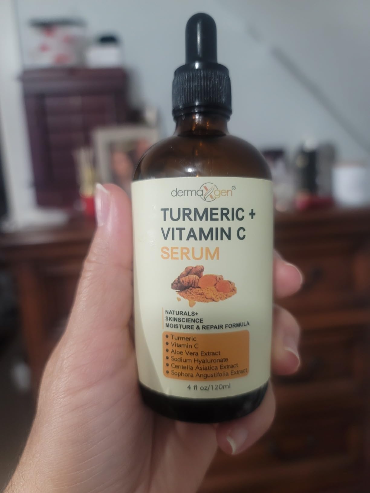 DERMAXGEN Turmeric and Vitamin C Anti-Aging facial serum, PURE ORGANIC Reduce Wrinkles, Improve Blemishes and Acne, Skin firming and Intensive Moisturizing & hydrating Serum for all skin Types (1 fl oz))