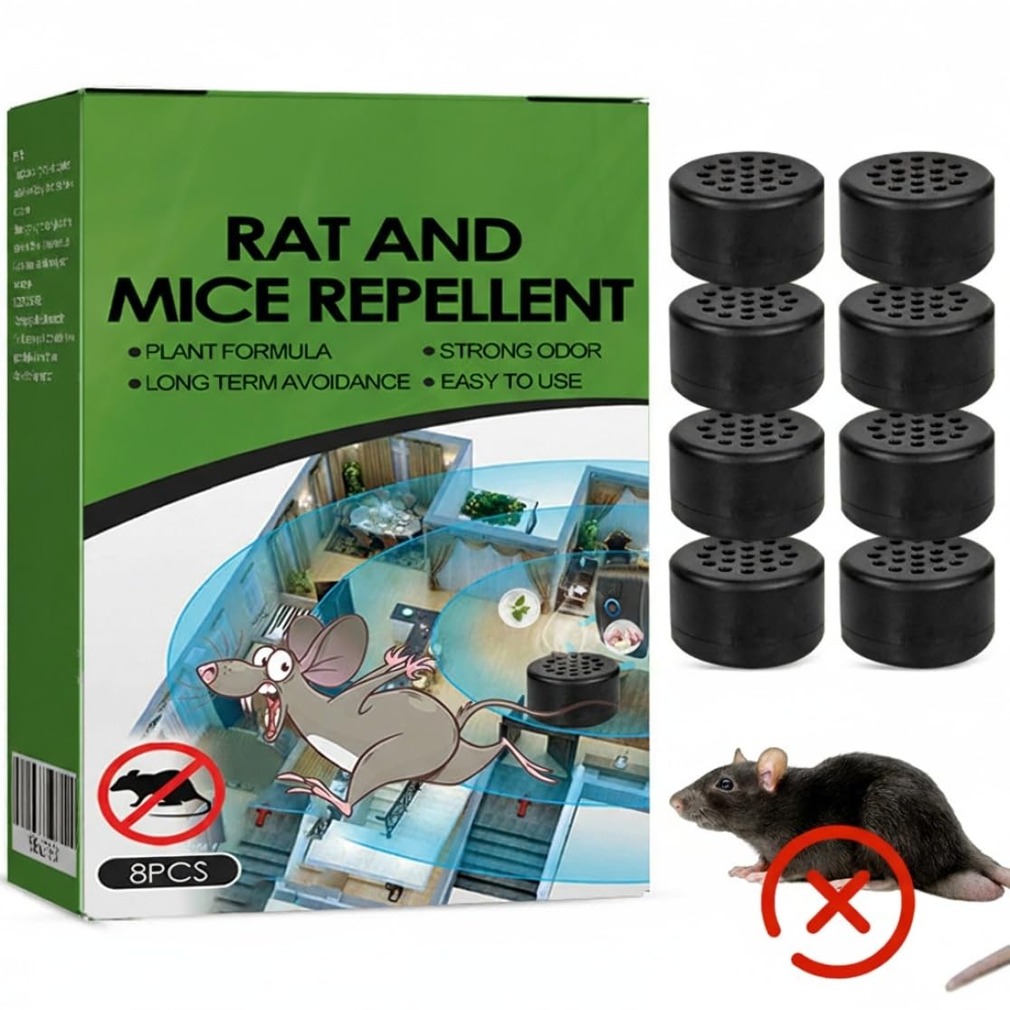 Rodent Mouse Repellent for Car Engines, 8Pcs Peppermint Essential Oil to Repel Mice and Rats, Natural Deterrent Safe for Pets and Family — view 5