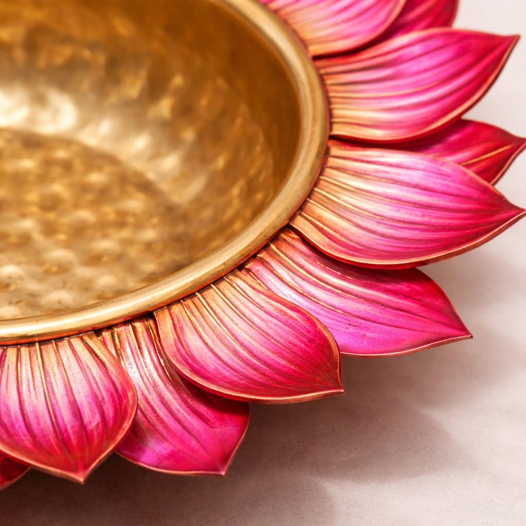 Lotus Urli Bowl Set - Diwali Decor & Wedding Centerpieces -8 Lotus Urli Bowl Set - Diwali Decor & Wedding Centerpieces -8