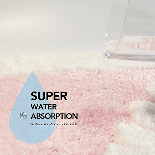 Miniatura 4 de ANNARUGER Alfombra de baño rosa, de microfibra ultra suave, 20 x 32 pulgadas, extra absorbente, lavable a máquina, antideslizante, para bañera y