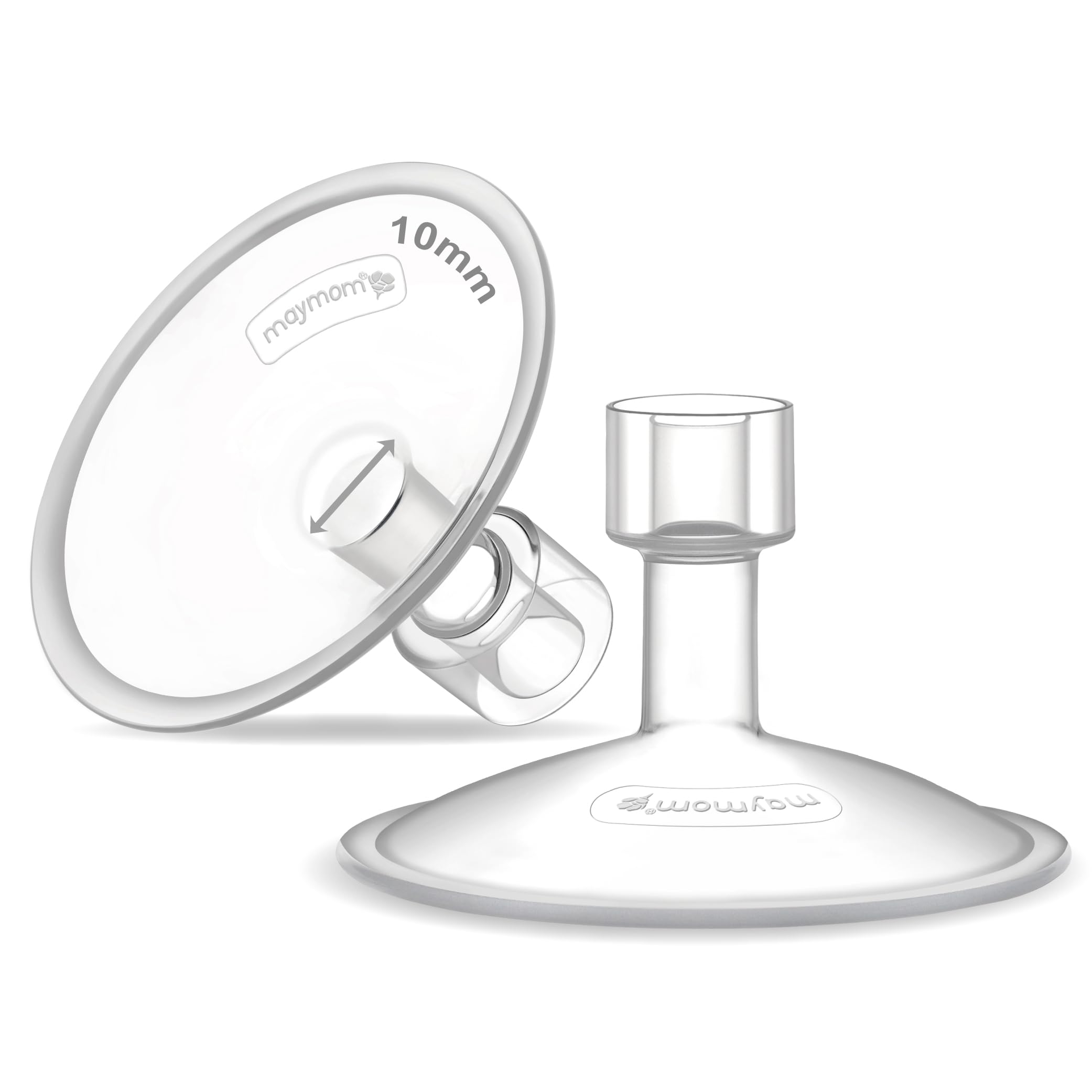 10mm Maymom MyFit Shields Saucer Series Compatible with Medela Breast Pump- PersonalFit, Freestyle, Harmony, Maxi, Freestyle Flex Connector; Connect to Maymom Widemouth/Narrow Connector, 2pcs