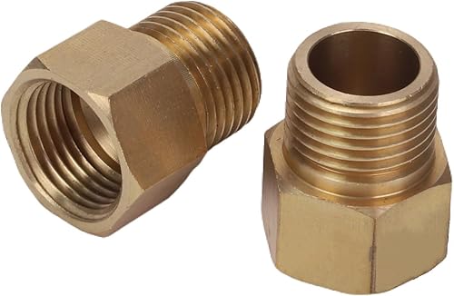Miniatura 1 de 2 piezas de buje hexagonal reductor de latón, accesorio de tubería roscado de 12 "G macho a 12 "G hembra, convertidor de adaptador de tubo de