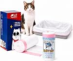 Jumbo Cat Litter Bags & Box Liners - No-Tear Pull-Out Design, 3 MIL Extra Thick, Drawstring Litter Pan Liners with Reusable Dispenser Box + 1 Refill Roll, Fits XL Litter Box, 36" x 19", 10+10 Count