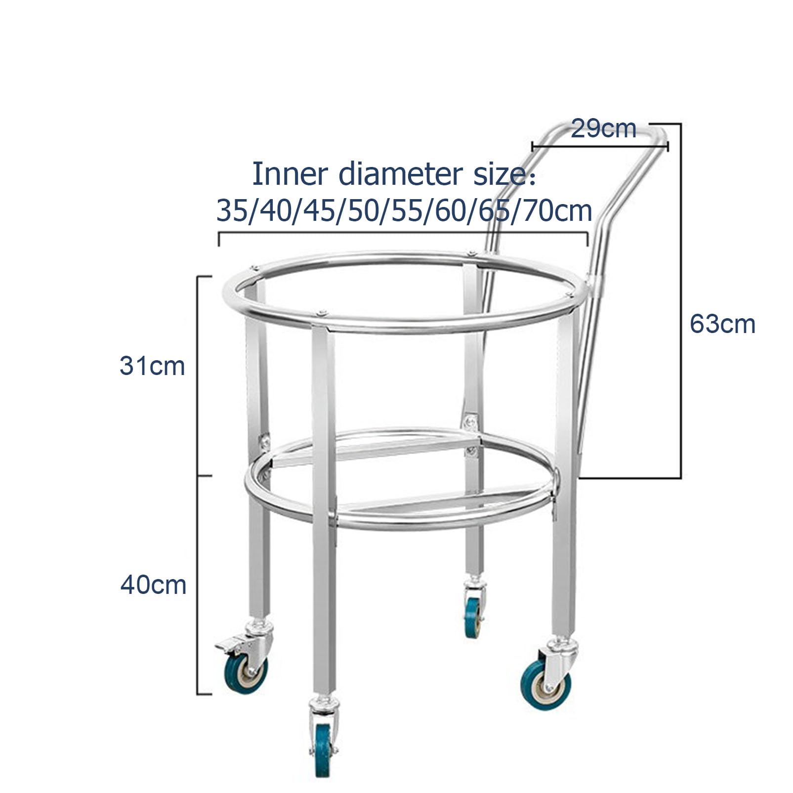 Chariot à tonneau en acier inoxydable avec roulettes pivotantes pour le transport industriel et commercial de tambour