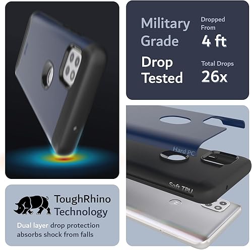 Miniatura 3 de TUDIA DualShield - Funda para teléfono Motorola One 5G ACE 2021, Fusionar a prueba de golpes, grado militar, doble capa, resistente, delgada,