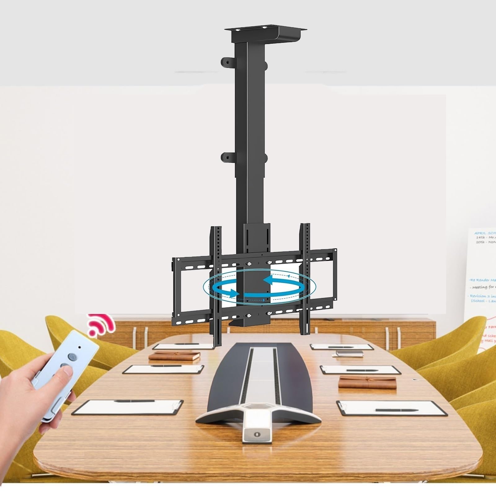 Elevador Eléctrico Ajustable para TV - Soporte De Techo Motorizado para TV, con Control Remoto, Elevador De TV con Rotación Manual De 360°, para TV De 32 A 70 Pulgadas