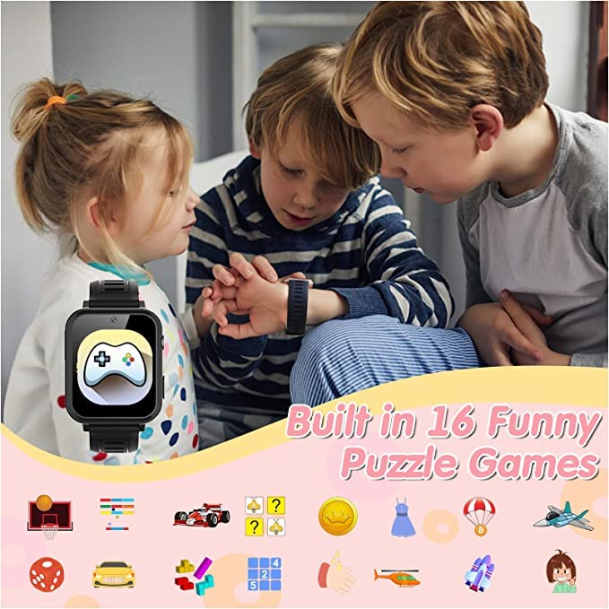 Smartwatch Kat - Kinderen - Stappenteller - Stopwatch - Zwart & Roze - Lazy Cat Sieraden