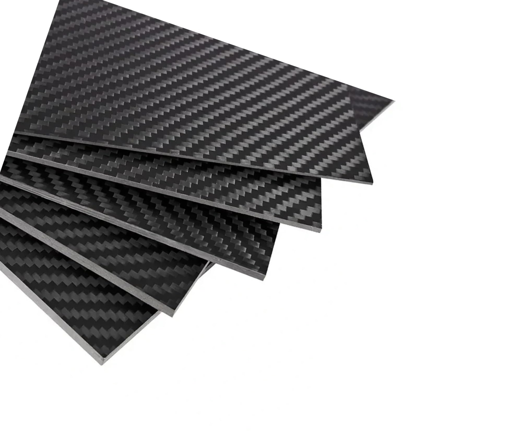 Hoja de fibra de carbono 3K de alta densidad de 200 x 250 mm, panel de carbono 100 % puro para modelar, ligero y (sarga de 4 mm de altura brillante), ideal para aficionados y proyectos de bricolaje