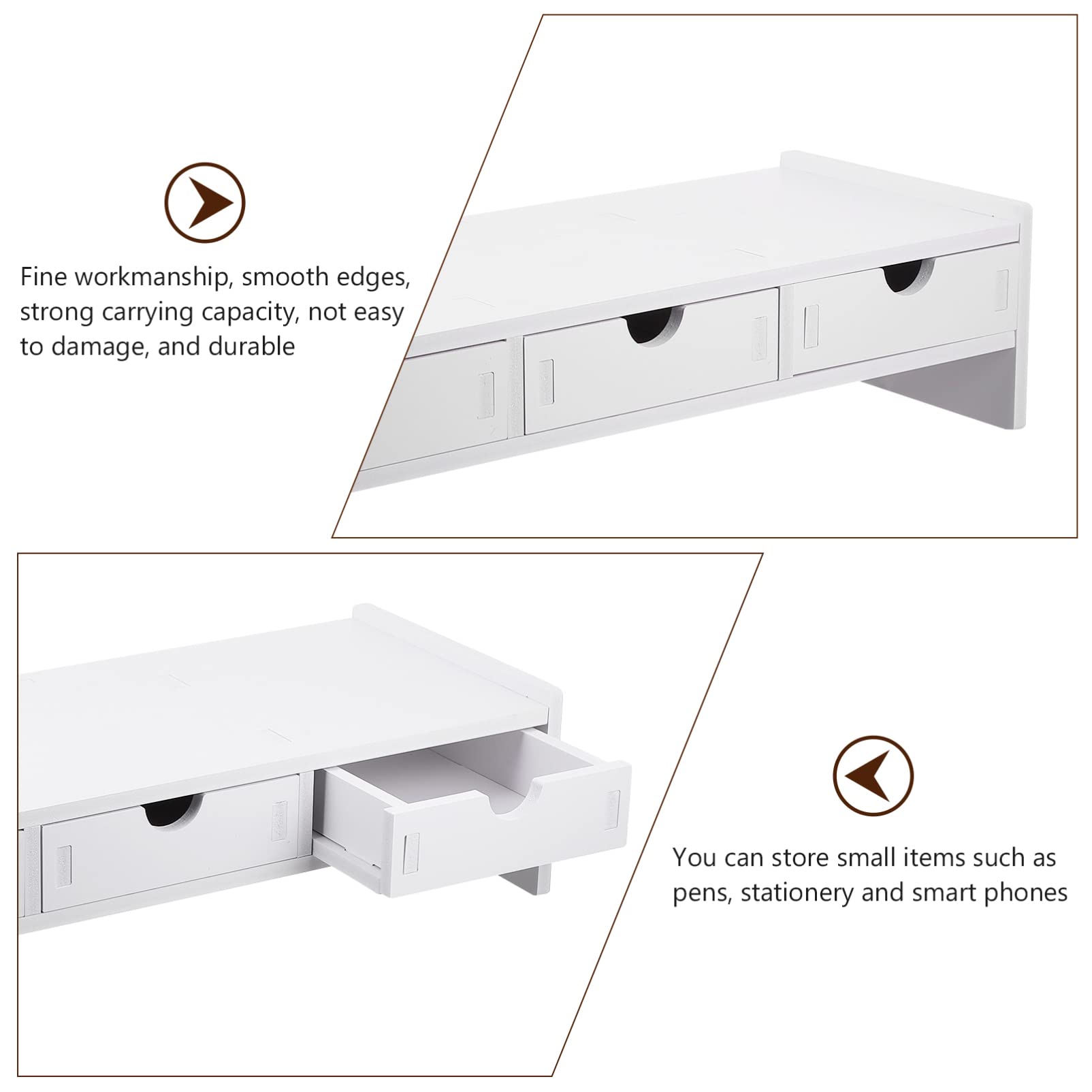 VOSAREA 1pezzi Alza Schermo Portatile in PVC Supporto per Monitor Organizza Cancelleria e Dispositivi su Scrivania Robusto e Durevole per Laptop